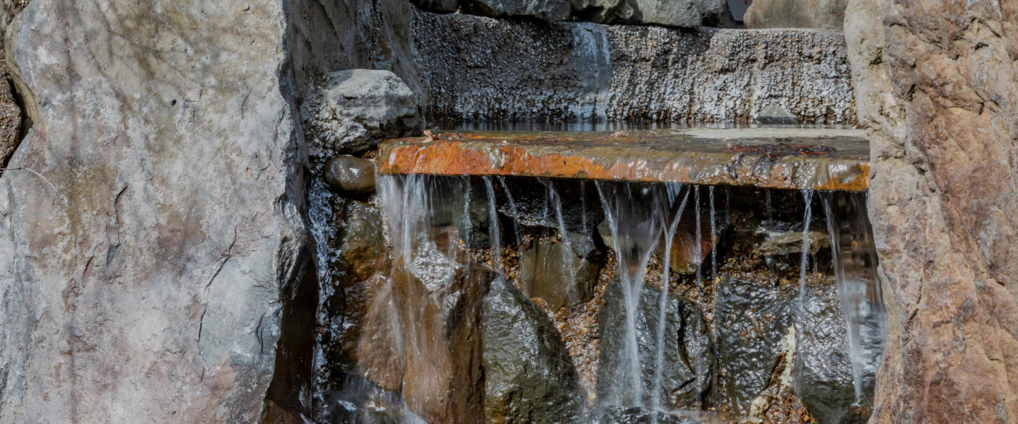 stone formation and waterfall design